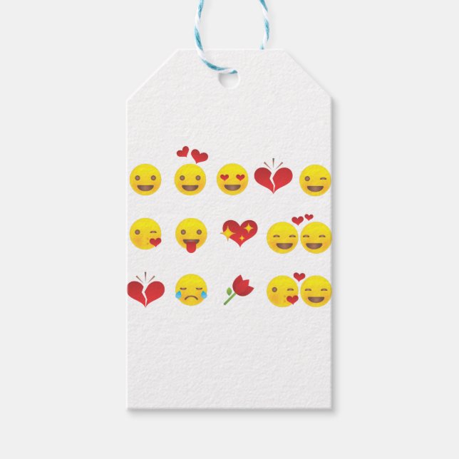 Valentine Emojis Geschenkanhänger (Vorderseite)
