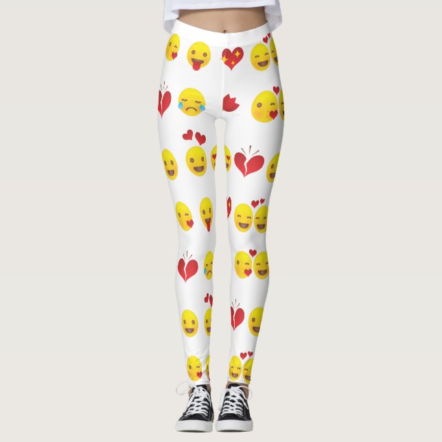 Valentine Emojis Leggings (Vorderseite)
