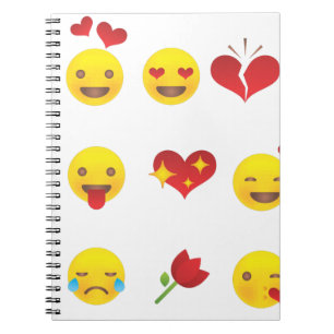 Valentine Emojis Notizblock