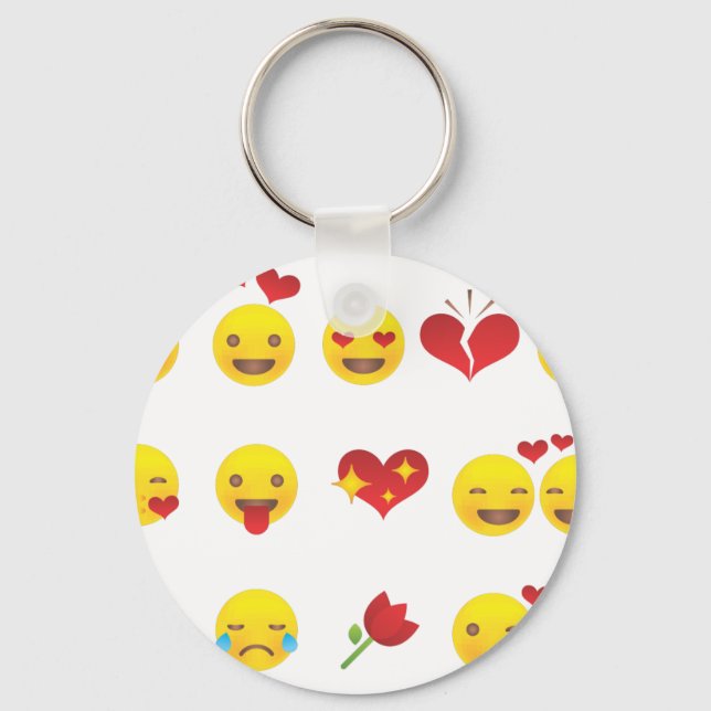 Valentine Emojis Schlüsselanhänger (Vorderseite)