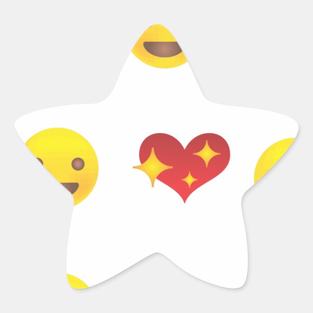 Valentine Emojis Stern-Aufkleber (Vorderseite)