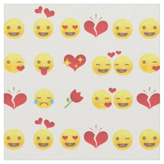 Valentine Emojis Stoff (Nahaufnahme)