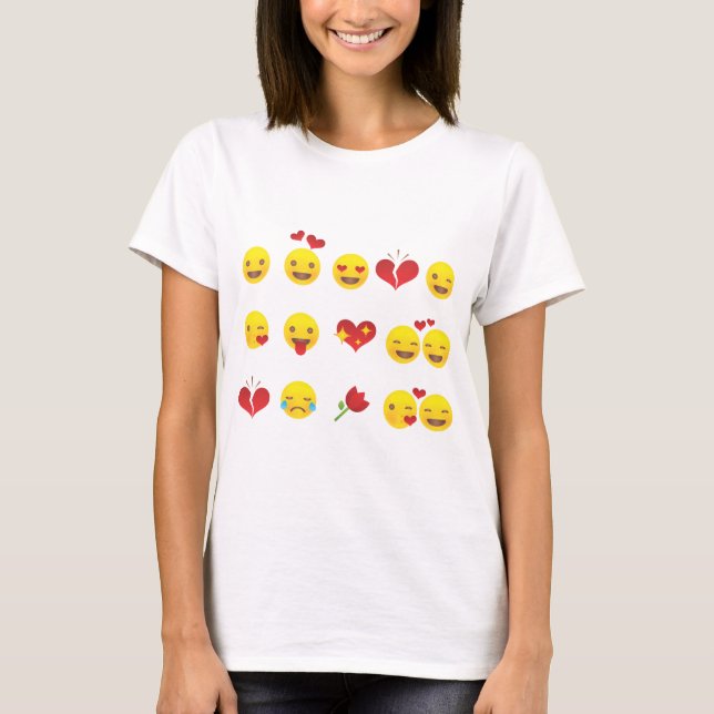 Valentine Emojis T-Shirt (Vorderseite)