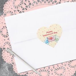 Valentine Envelope Herz-Aufkleber