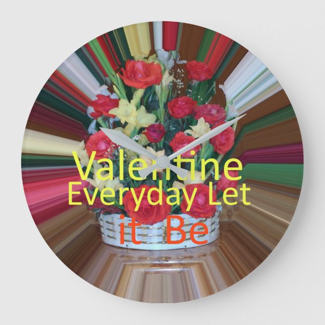 Valentine Everyday mit Liebe teilen Große Wanduhr (Vorderseite)