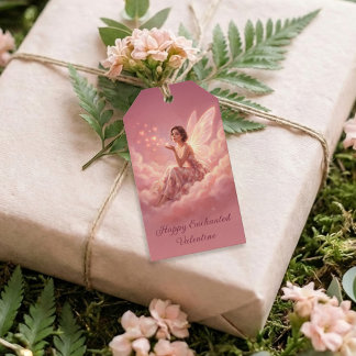 Valentine Fairy on Pink Clouds Fantasy Art Geschenkanhänger