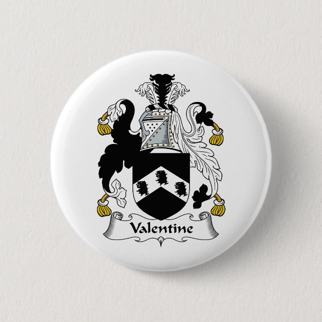Valentine-Familienwappen Button (Vorderseite)