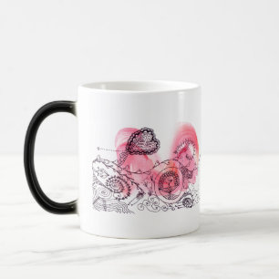 Valentine Fantasy Race Cars Pinks und Reds Verwandlungstasse