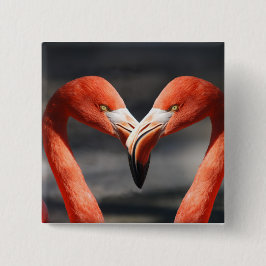 Valentine Flamingo Button