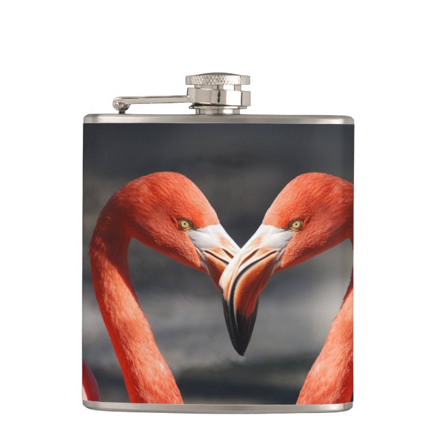 Valentine Flamingo Flachmann (Vorderseite)