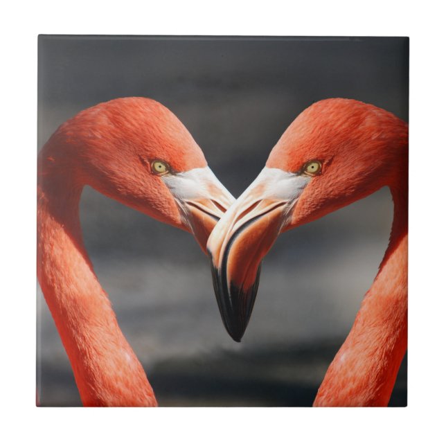 Valentine Flamingo Fliese (Vorderseite)