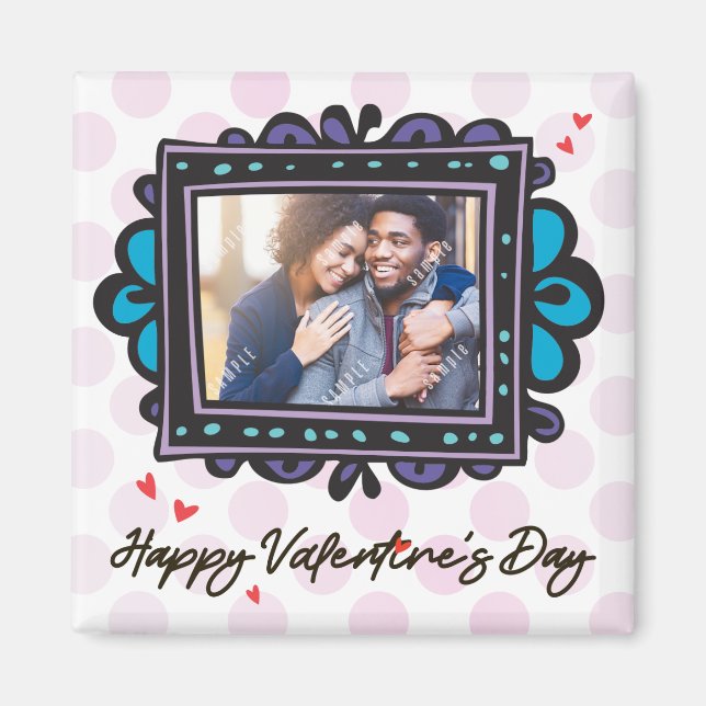 Valentine Foto Template Magnet (Vorne)