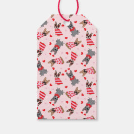 Valentine French Bulldogs Geschenkanhänger
