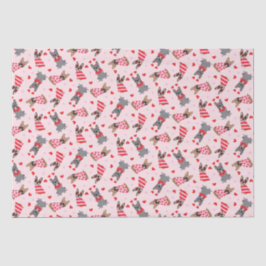 Valentine French Bulldogs Seidenpapier