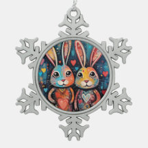 Valentine Friends Bunnies langes Herz