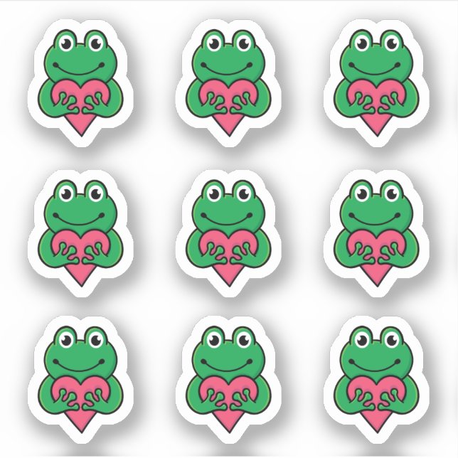 Valentine Frog Liebe Aufkleber (Vorderseite)