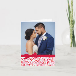 Valentine fügen Sie Ihr eigenes Foto rosa Herzen Feiertagskarte