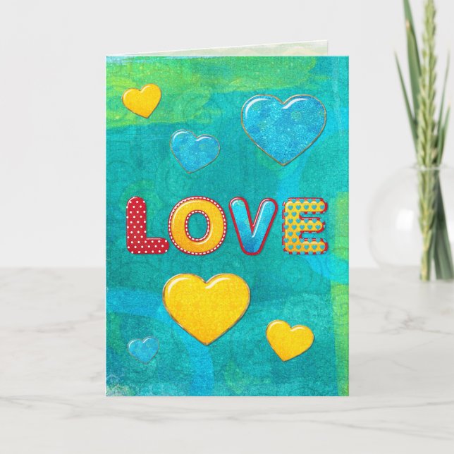 Valentine Fun 3D Mix und Match GREETING Dankeskarte (Vorderseite)