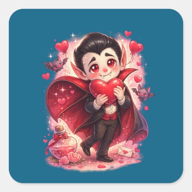 Valentine Funny Dracula Sticker – Cute Love  (Vorderseite)