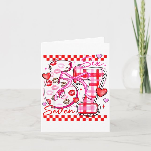 Valentine Funny Six Seven 6 7 Meme Slang Men Women Karte (Vorderseite)