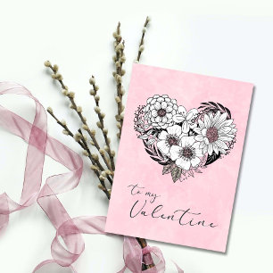 Valentine für jede Blume Herz gestapelt Bouquet Karte
