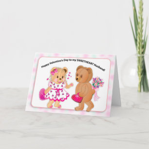 Valentine für meinen Mann, zwei Teddy Bears Card Karte
