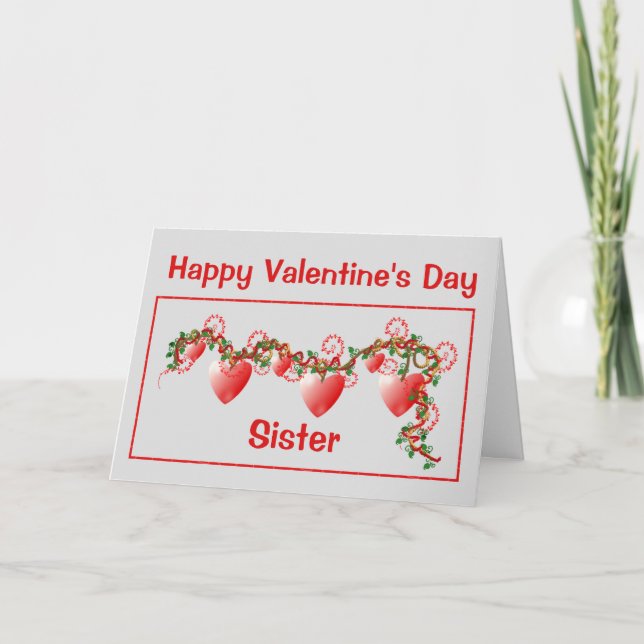 Valentine für Sister Card Feiertagskarte (Vorderseite)