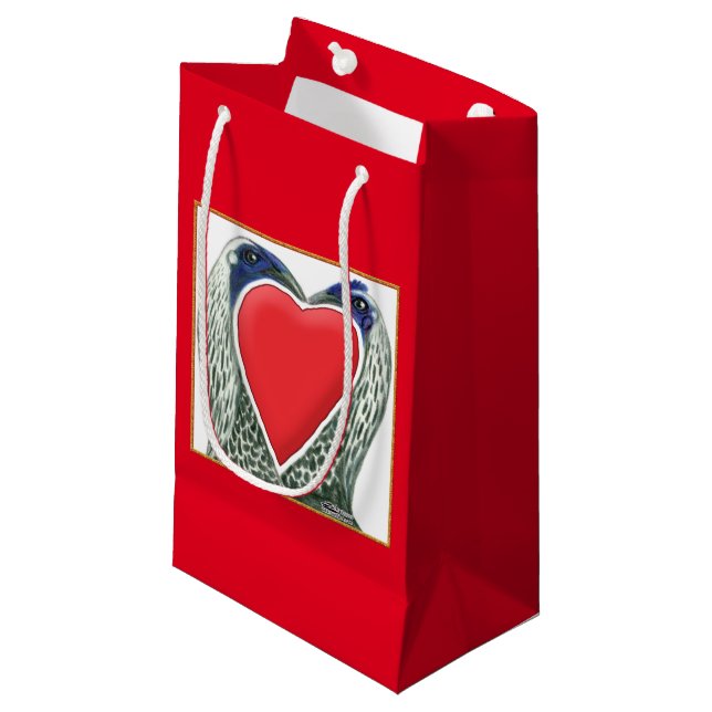 Valentine Game Chickens Kleine Geschenktüte (Vorderseite Schrägansicht)