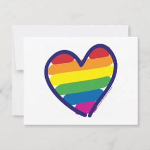 Valentine Gay Pride Rainbow Heart Feiertagskarte