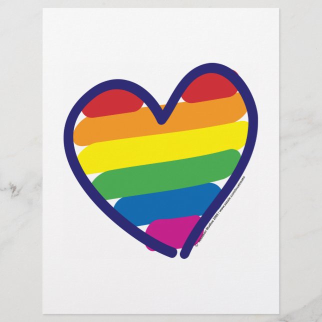 Valentine Gay Pride Rainbow Heart Flyer (Vorne)