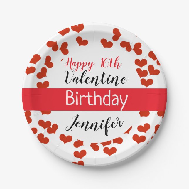 Valentine-Geburtstags-Party-Ideen Pappteller (Vorderseite)