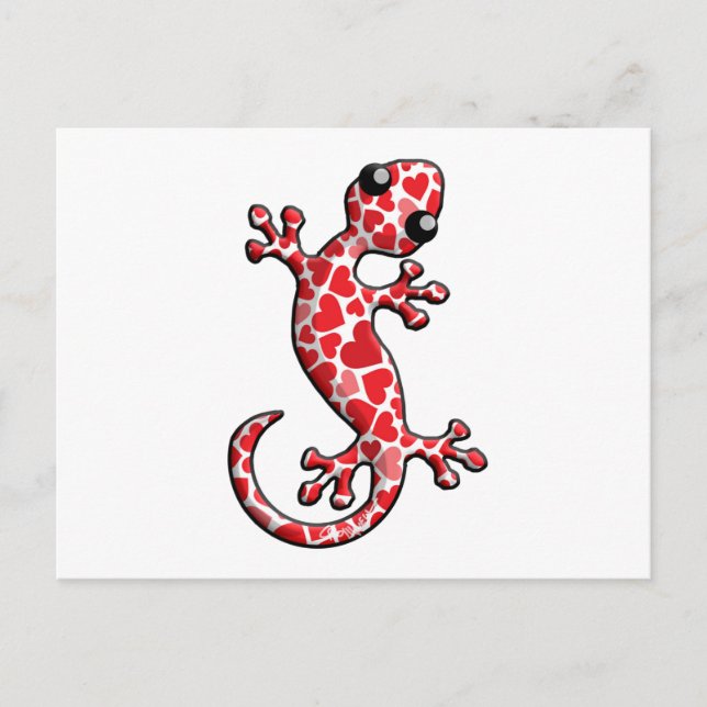 Valentine Gecko Lizards Feiertagspostkarte (Vorderseite)