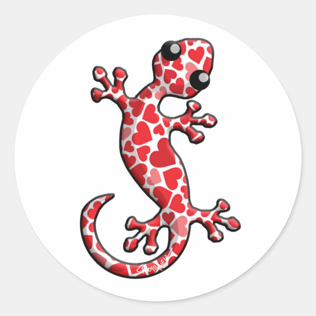 Valentine Gecko Lizards Runder Aufkleber (Vorderseite)