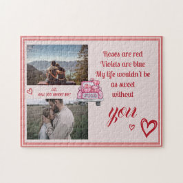 Valentine Gedicht Ehevorschlag XO Herz-Foto Puzzle