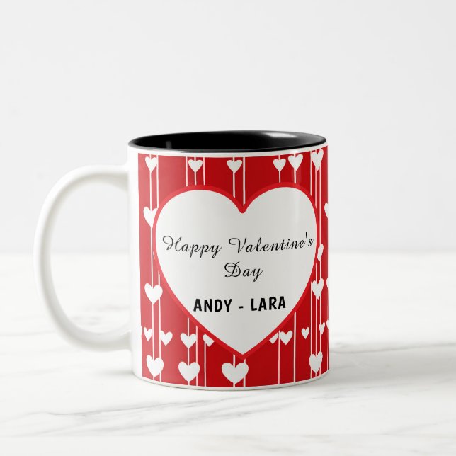 Valentine Geringste Liebe minimalis Zweifarbige Tasse (Links)