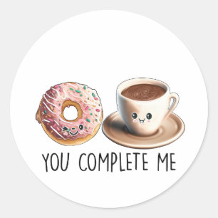 Valentine-Geschenk-Kaffee, den Sie abschließen Runder Aufkleber