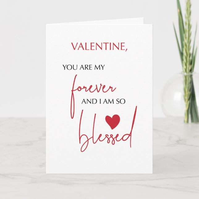 Valentine Gesegnet ewig Liebe Religiöse Minimal Karte (Vorderseite)