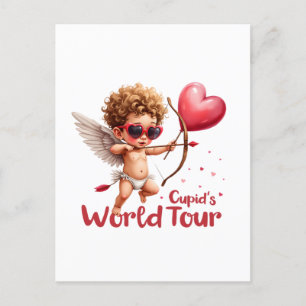 Valentine Gift Cupid's World Tour Postkarte