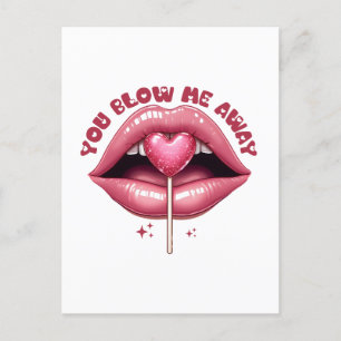 Valentine Gift Du hast mich weggeblasen Postkarte
