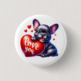 Valentine Gift - Frenchie Chic Bulldog Button