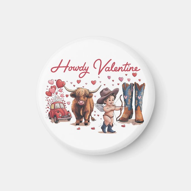 Valentine Gift | Howdy Valentine Magnet (Vorne)