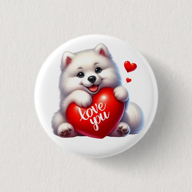 Valentine Gift - Pom Pom Liebe Spitz Necklace Button (Vorderseite)