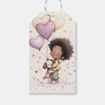 Valentine Gift Tags – Watercolor Toddler & Puppy