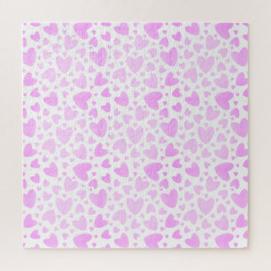 Valentine Girly Pink Faded Liebe Hearts Impossible Puzzle