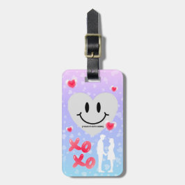 Valentine Glass Heart Balloon Bubblegum Couple Gepäckanhänger