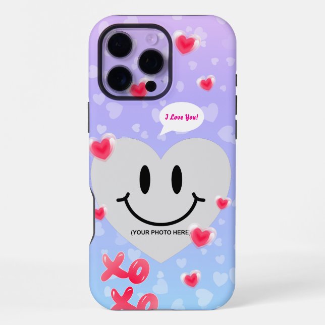 Valentine Glass Heart Balloon Bubblegum Couple iPhone Hülle (Rückseite)