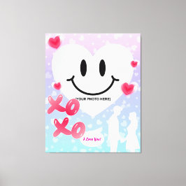 Valentine Glass Heart Balloon Bubblegum Couple Leinwanddruck