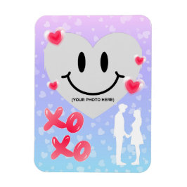 Valentine Glass Heart Balloon Bubblegum Couple Magnet
