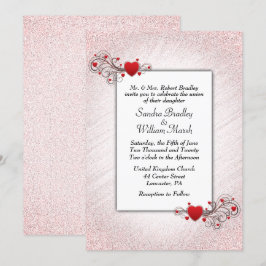 Valentine Glitzer Hochzeit Einladung