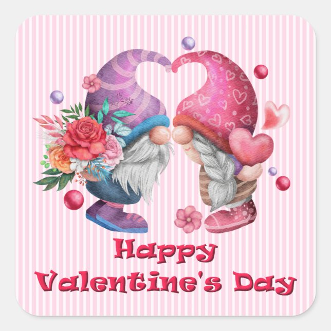 Valentine Gnome Couple Stickers (Vorderseite)